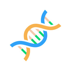 DNA, genetic icon vector in flat style