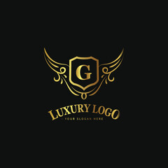 Luxury logo template for fashion boutique, hotel or restaurant branding