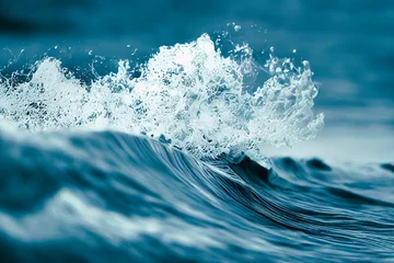 Zelfklevend Fotobehang Beautiful deep blue wave in the Ocean © Rysak