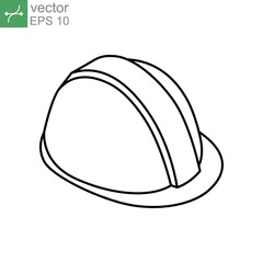 Construction safety helmet line, isometric 3d style. Hard Hat for engineer technician worker in industrial manufacture, architecture, contractor. Vector illustration Design on white background EPS 10