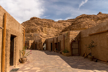 bud brick buildings in the desert of al-ula saudi arabia