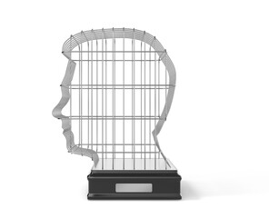 Light bulb in form of head. 3d illustration