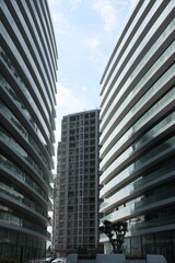 Obraz premium BATUMI, GEORGIA - JUNE 10, 2022: View of modern buildings on sunny day