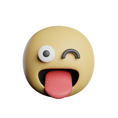 Fototapeta premium Emoticon Tongue Face