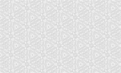 Seamless repeat geometric flower line design illustration