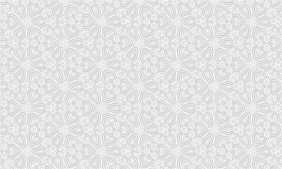 Seamless repeat geometric flower line design illustration