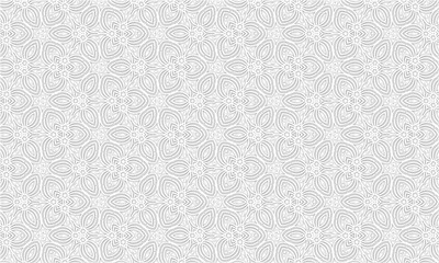 Seamless repeat geometric flower line design illustration