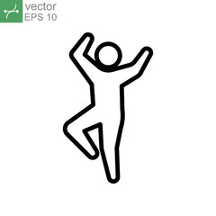 Dancer dancing icon line. Element of walking and running people Warming up Trendy flat from activities collection for web. mobile graphic design. Vector illustration Design on white background EPS10
