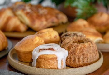Typical colombian food, breakfast, dinner and dessert buffet