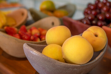 Typical colombian food, breakfast, dinner and dessert buffet