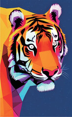 Tiger Head Flat Vector Illustration - 530696911