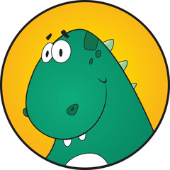 Cartoon dino. Cute dinosaur, funny ancient brontosaurus and green triceratops. Comic dinosaurs vector illustration © JPGF