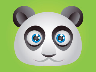 Cute Panda Animal Head Vector Illustration