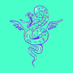 snake head face logo vector icon template illustration