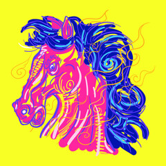 horse head face logo vector icon template illustration