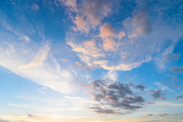 Naklejka na ściany i meble Sunset sky and cloud, Beautiful sunny sky
