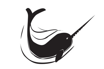 narwhal silhouette © rifqi