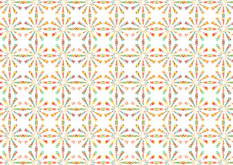 カラフルなリボンをイメージして作った柄　前面やや小さめのシンボル