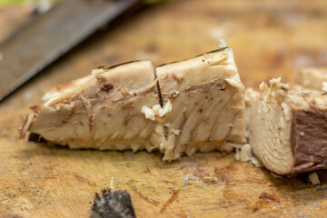 raw meat of sliced ​​tuna