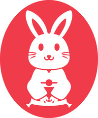 卯年の年賀状のスタンプ 兔