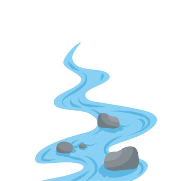Mountain river with rock stone 