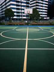 Outdoors basketball court