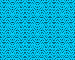 Sky blue A alphabet letter repeat pattern background vector. Zigzag lines pattern seamless background.