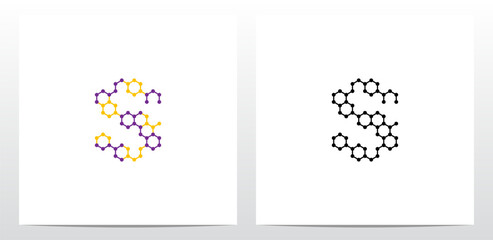 Molecule Chemistry Letter Logo Design S
