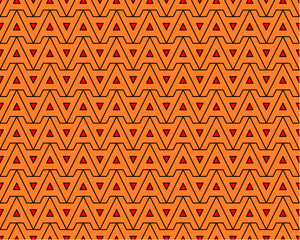 Orange A alphabet letter repeat pattern background vector. Zigzag lines pattern seamless background.