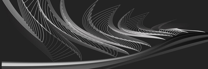 Abstract black white background with lines