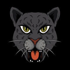 vector illustration leopard isolated white background