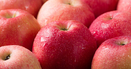 Fototapeta na wymiar Red ripe apples texture background