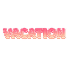 Vacation Cute 3D Text Pastel Color