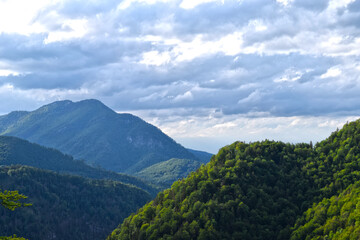 Fototapeta na wymiar Green mountains and hills landscape