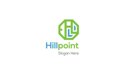 Fototapeta premium H letter logo and Hill Nature Logo design