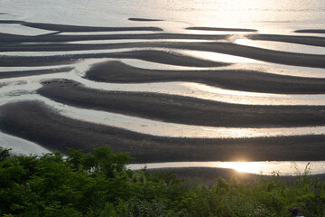 Sunset at the beach in Uto, Kumamoto in Summer, Japan