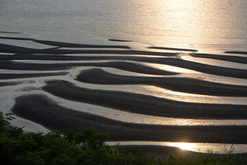 Sunset at the beach in Uto, Kumamoto in Summer, Japan