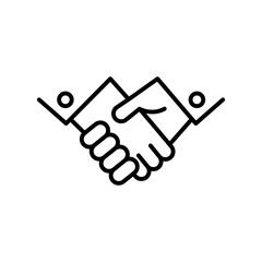 Icono de apretón de manos. Concepto de acuerdo comercial. Ilustración vectorial