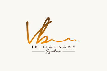 Fototapeta premium Initial VB signature logo template vector. Hand drawn Calligraphy lettering Vector illustration.