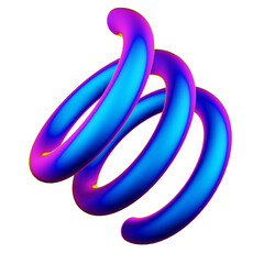 Iridescent Abstract Shape 3D Illustration