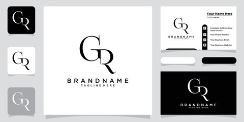 Initial Letter GR or RG typography logo design vector