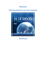 Editable Music Album Cover Template, Blue Moon, Canva Template
