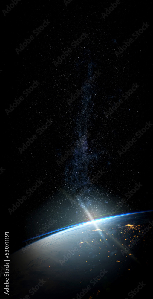 Poster planet earth on space background. elements of this image furnished by nasa.