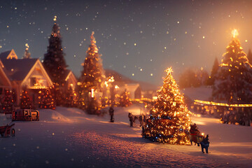 Obraz premium Christmas town
