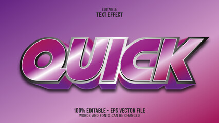 3D Quick Editable Text Effect Template For Illustrator