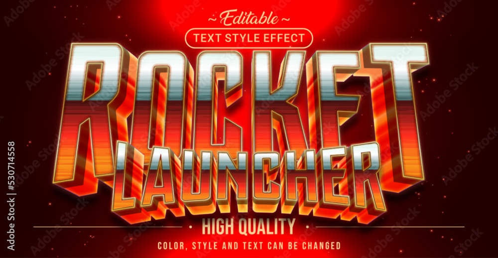Poster Editable text style effect - Rocket Launcher text style theme.