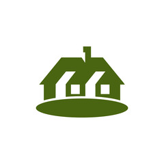 Green home industry simple icon logo symbol design template. Eco house simple for nature logo