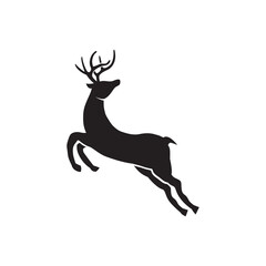 sketch silhouette hand drawn animal deer jump logo icon