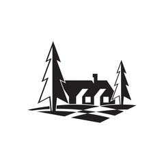 Farmhouse vintage logo design illustration. Vintage barn design template