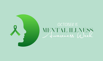 Mental Health Awareness week an annual campaign awareness of mental health observed each year during the first full week of October. Vector design illustration template design.